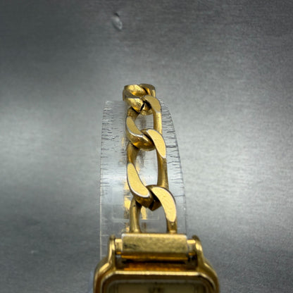 Tissot Watch Women 19mm Gold Dial Gold Tone Rectangle New Battery Vintage4