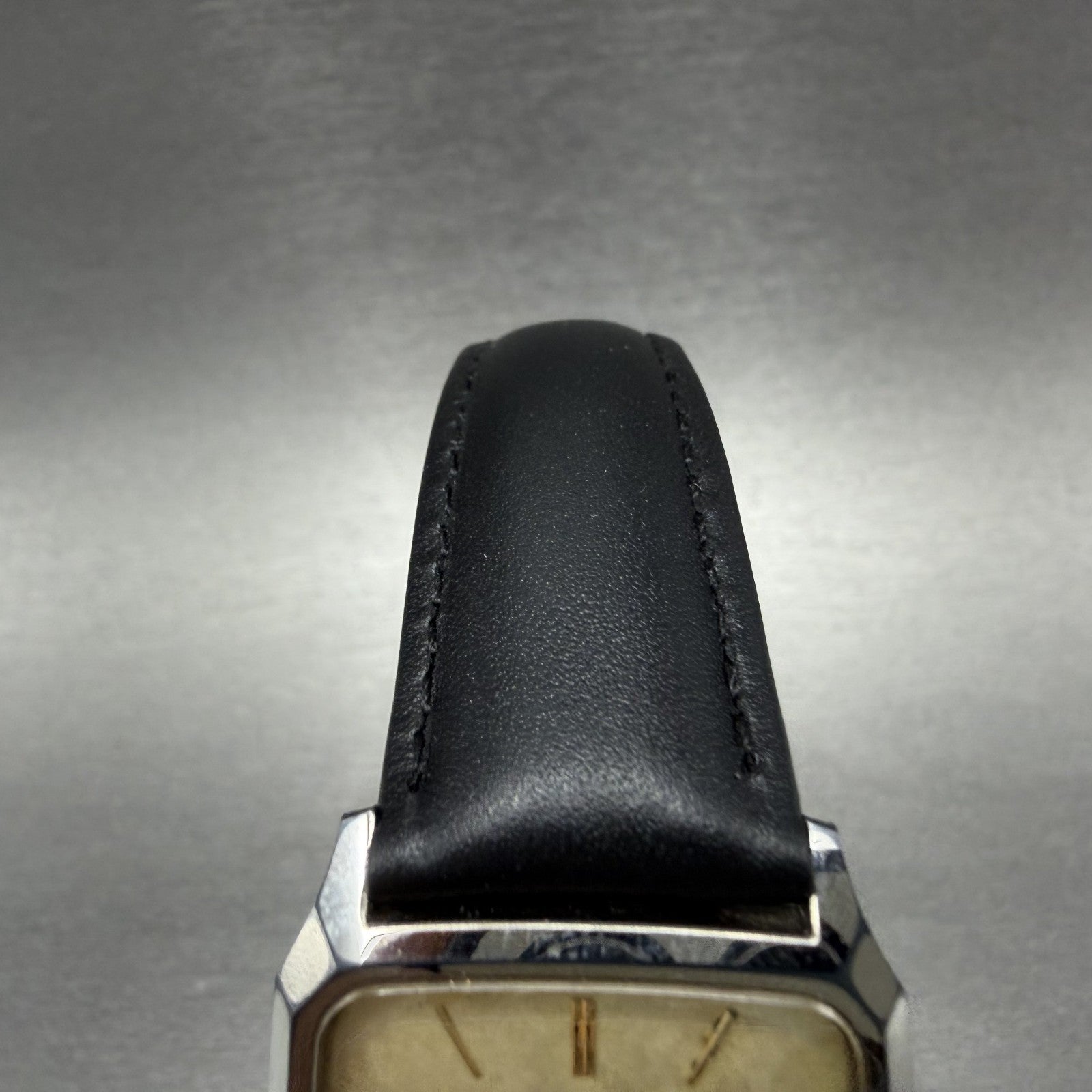 Seiko Dolce Tank Watch Men 27mm Champagne Dial Gold Tone Rectangle New Battery H4