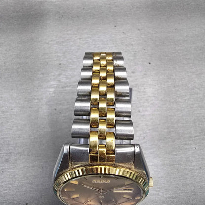 Seiko President Watch Men 36mm Gold Dial Two Tone Daydate 5Y23-8A60 New Battery4