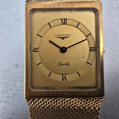 Longines Tank Watch Men 25mm Gold Dial Gold Tone Oval Rectangle L960.2 PARTS2