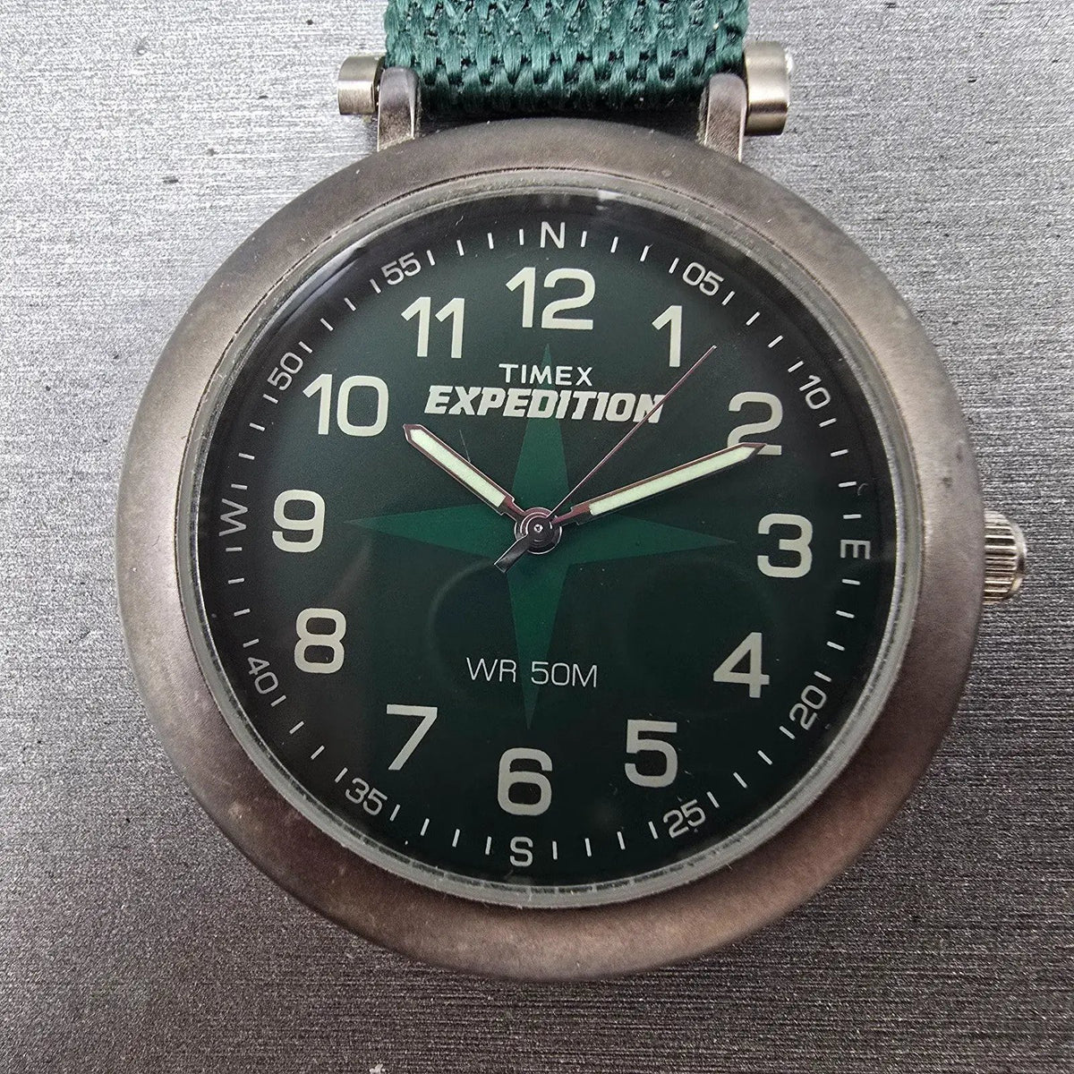 Timex Expedition Pocket Watch Men 45mm Green Dial  Gray Round New Battery1