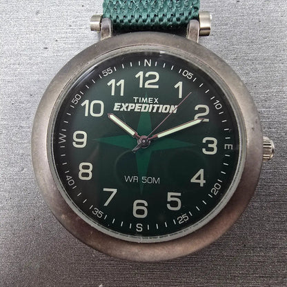 Timex Expedition Pocket Watch Men 45mm Green Dial  Gray Round New Battery1