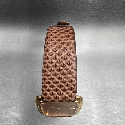 Seiko Watch Men 27mm Gold Dial Gold Tone Rectangle 9300-5009 New Battery4