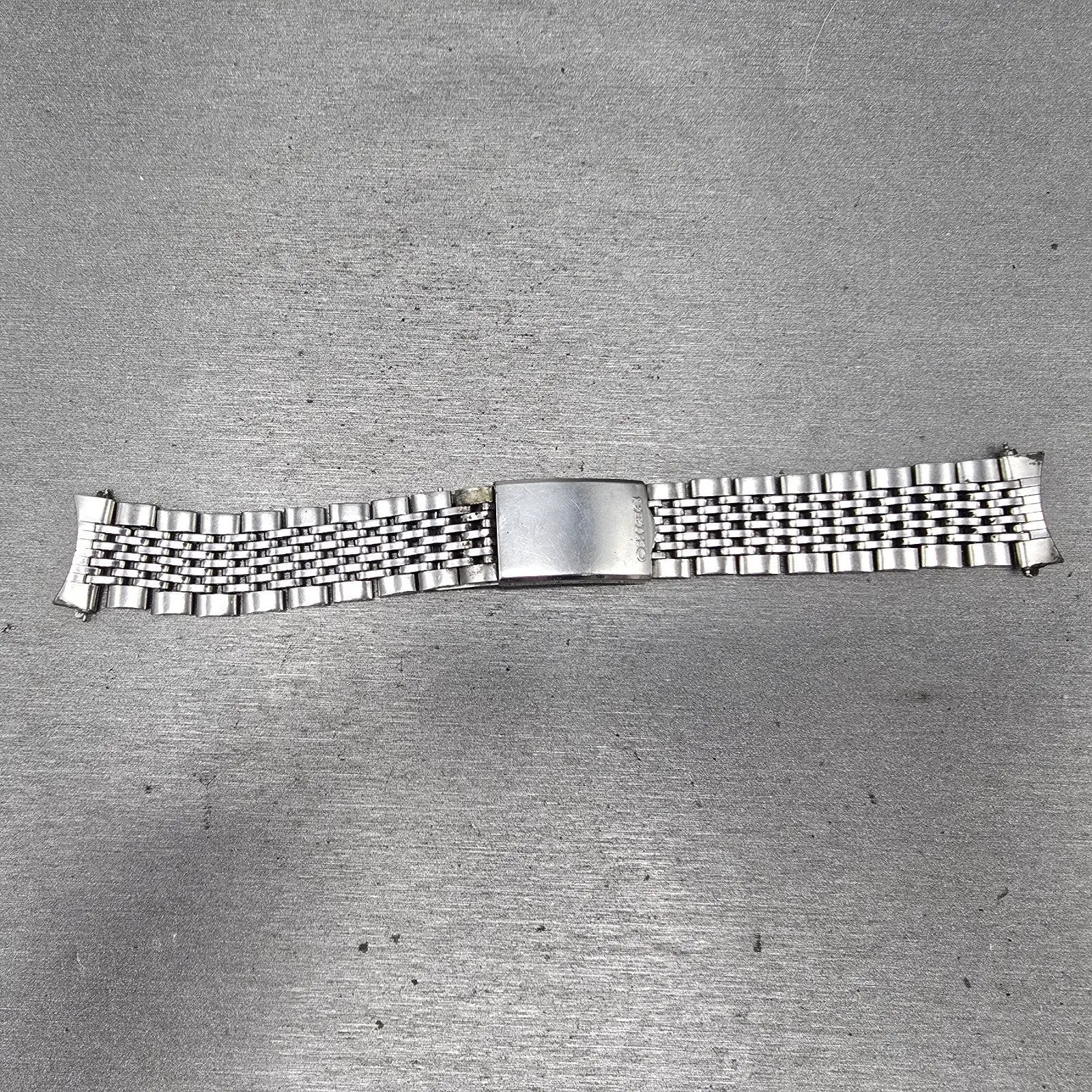 Seiko Beads Of Rice Bracelet 19mm Stainless Steel Silver Tone Tri Folding ClaspK0