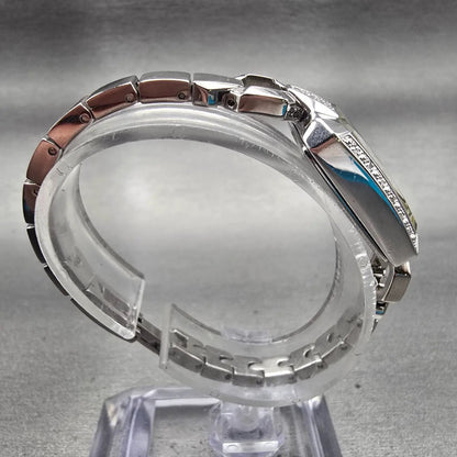Bulova Watch Women 18mm White Dial Silver Tone Rectangle 96R117 New Bat Diamonds8