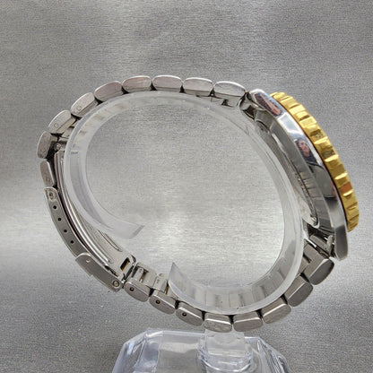 Seiko SQ Sports 150 Watch Men 41mm Gold Dial Two Tone Daydate Round New Battery