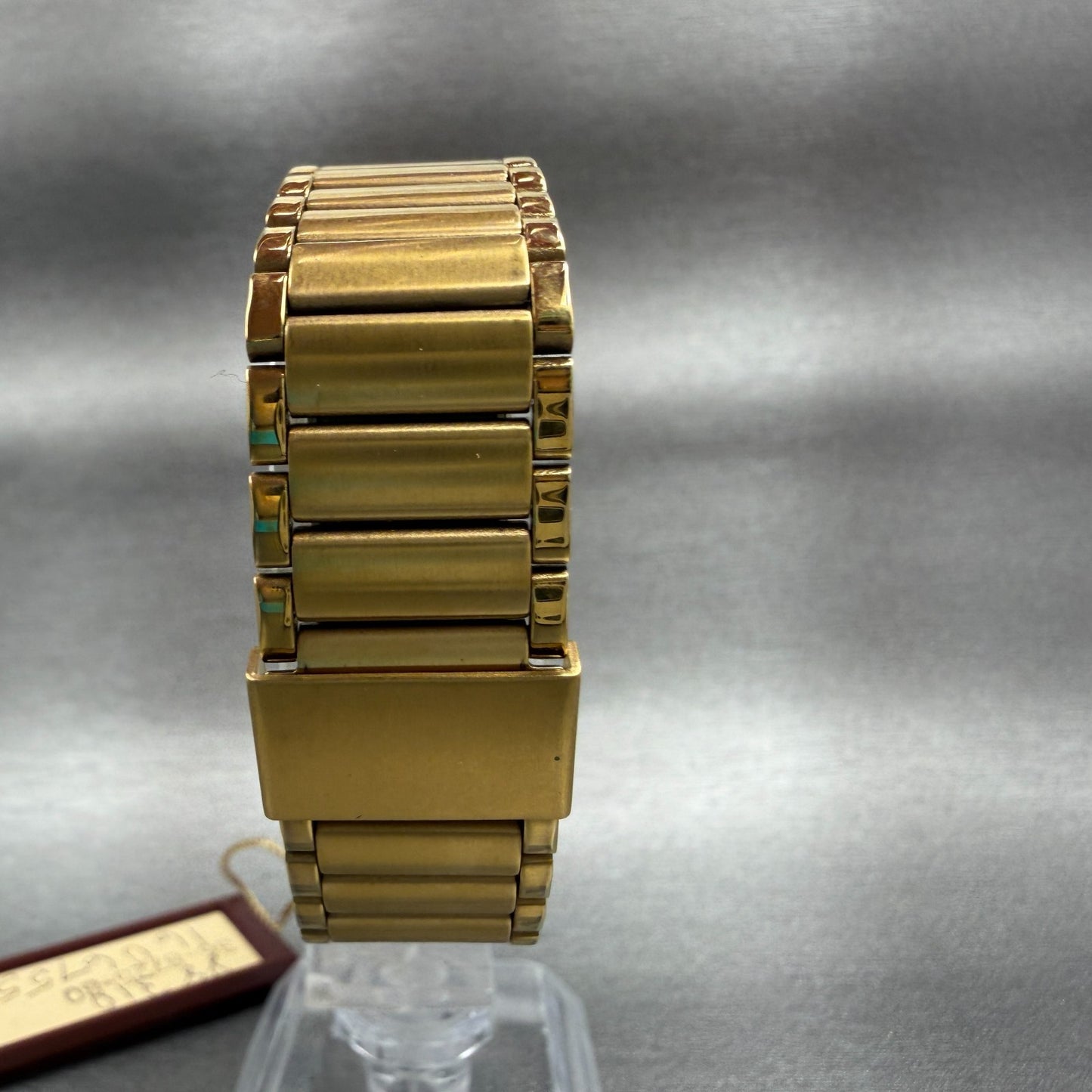 Citizen Tank Watch Men 24mm Gold Dial Gold Tone Rectangle 3620364365 NOS PARTS8