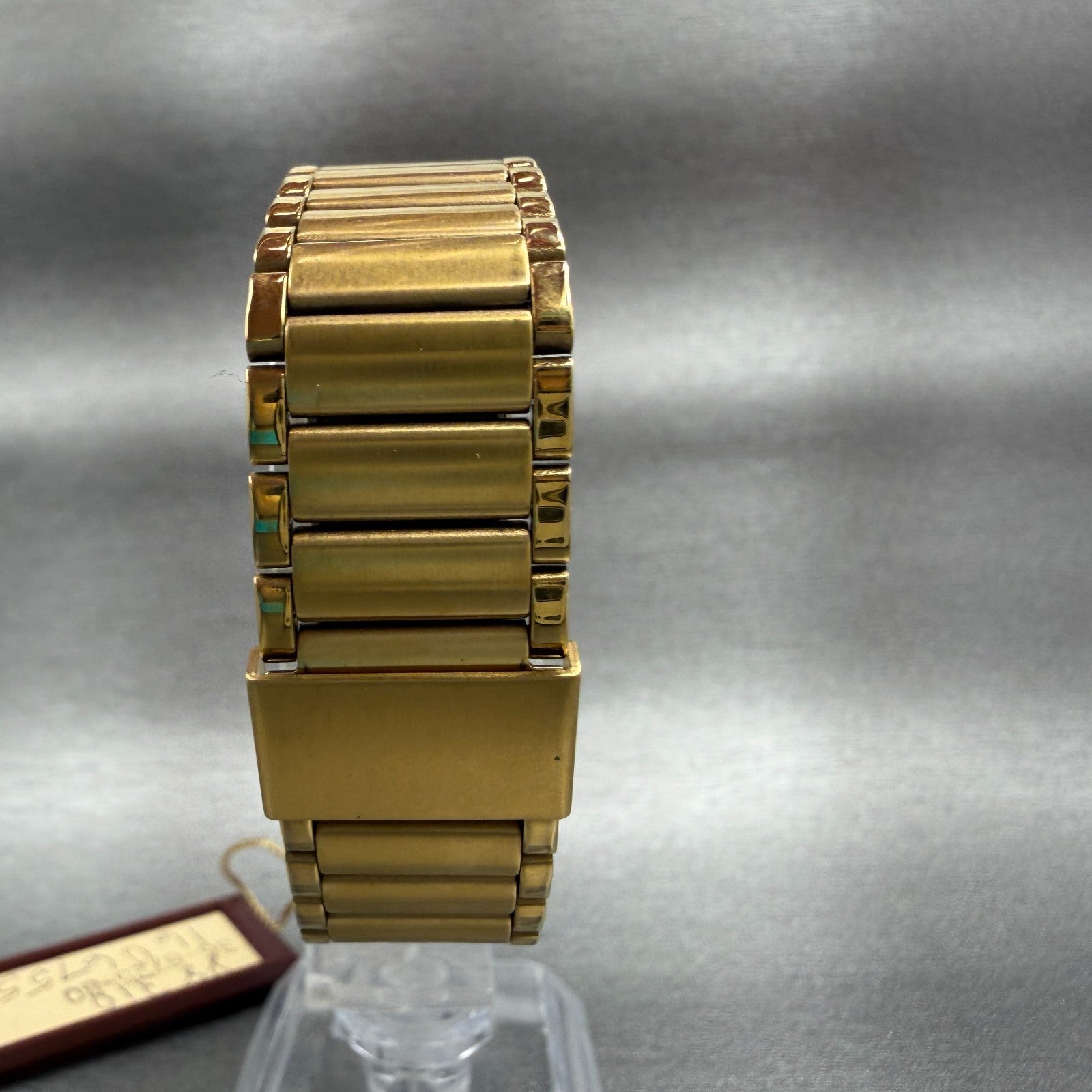 Citizen Tank Watch Men 24mm Gold Dial Gold Tone Rectangle 3620364365 NOS PARTS8