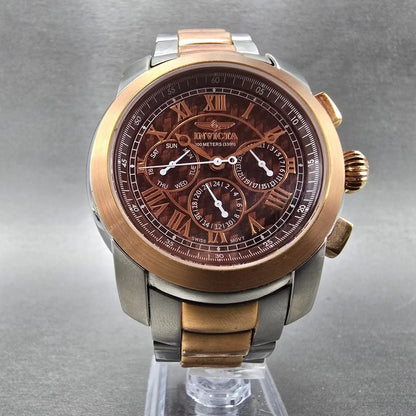 Invicta Watch Men 44mm Brown Dial Two Tone Daydate Round 4060 New Battery4