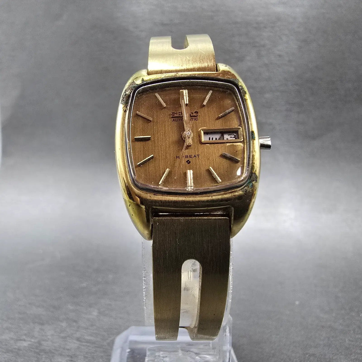 Seiko Automatic Watch Women 23mm Gold Dial Gold Plated  2706-3019 PARTS VTG6