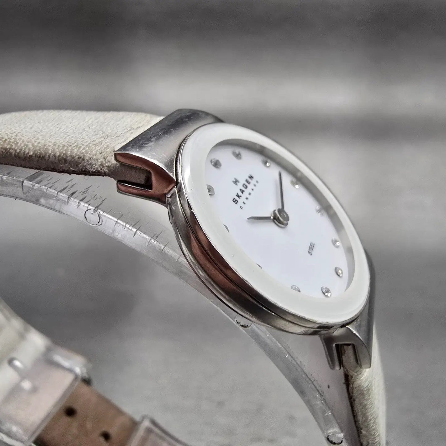 Skagen Denmark Steel Watch Women 22mm White Dial Silver Tone 358XSSLWW New Batt3