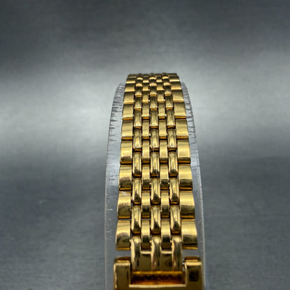 Seiko Watch Women 18mm Gold Dial Gold Tone Oval Vinatge V401-5109 New Battery HB4
