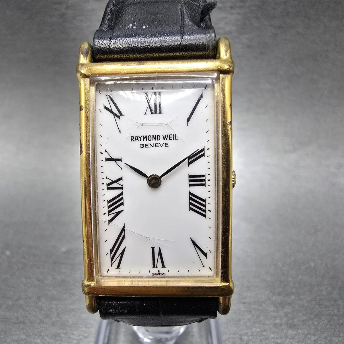 Raymond Weil Tank Watch Unisex 20mm White Dial Gold Plated 5742 VTG PARTS0