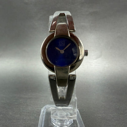 ESQ Tank Watch Women 23mm Blue Dial Silver Tone Bangle E5223 New Battery5