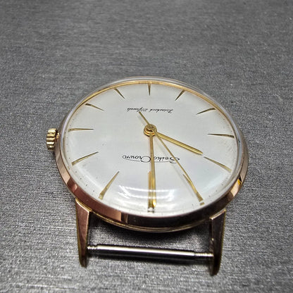 Seiko Crown Watch Men 35mm White Dial Gold Round Manual Wind 15002 JDM PARTS5