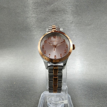 Caravelle Watch Women 24mm Silver Dial Two Tone Round 45L175 New Battery