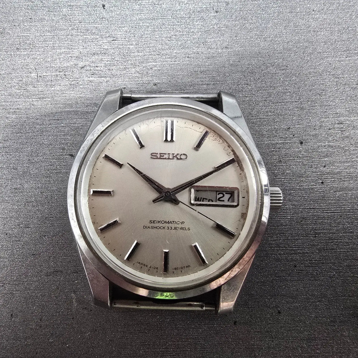 Seiko Seikomatic-P Watch men 37mm White Dial Steel Daydate 5106-8010 JDM PARTS0