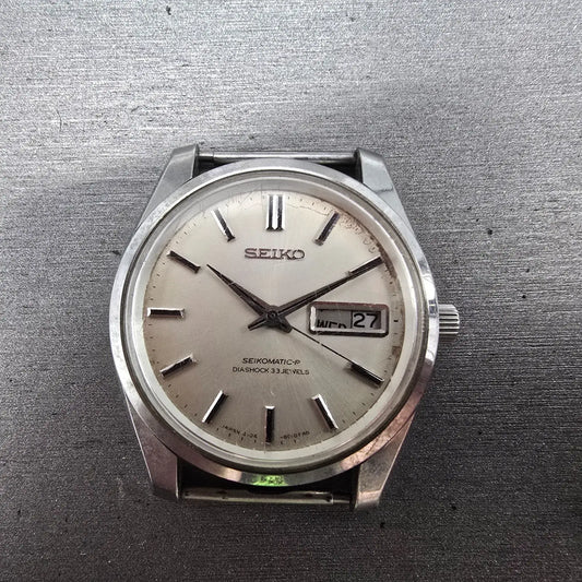 Seiko Seikomatic-P Watch men 37mm White Dial Steel Daydate 5106-8010 JDM PARTS0