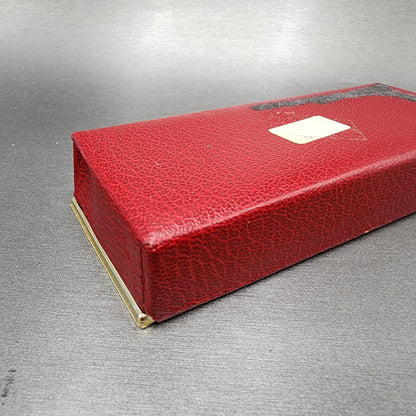 Omega Watch Box Red Leather Finish Coffin Swiss Made Vintage 1960s6