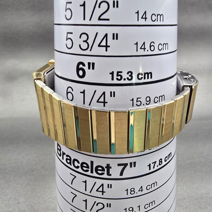 Seiko Watch Men 24mm Cream Dial Gold Tone Rectangle 5P30-5D09 New Battery VTG9