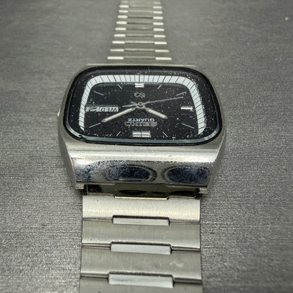 Seiko SQ Watch Men 34mm Black Dial Silver Tone Daydate 8223-5089 SAMPLE5