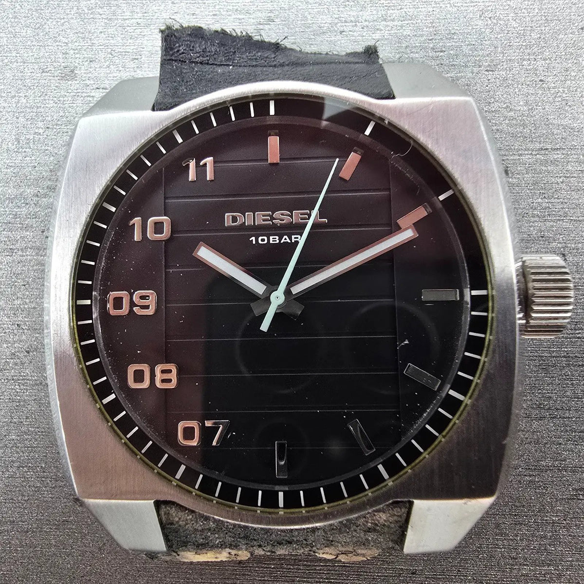 Diesel Watch Men 44mm Black Dial Silver Tone Octagon DZ1391 New Battery1