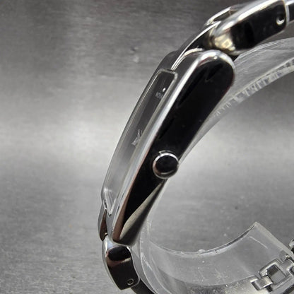 Movado Vivo Tank Watch Women 14mm Black Dial Steel Rectangle 84 H5 1410 New Batt2