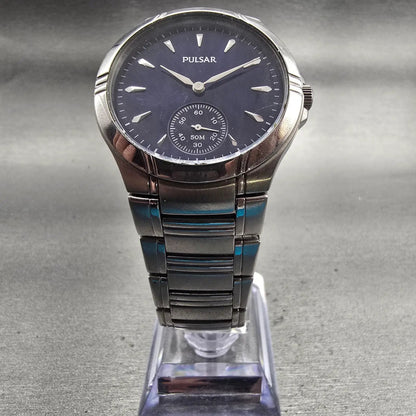 Seiko Pulsar Watch Men 36mm Blue Dial Silver Tone Round VD78-X003 New Battery5