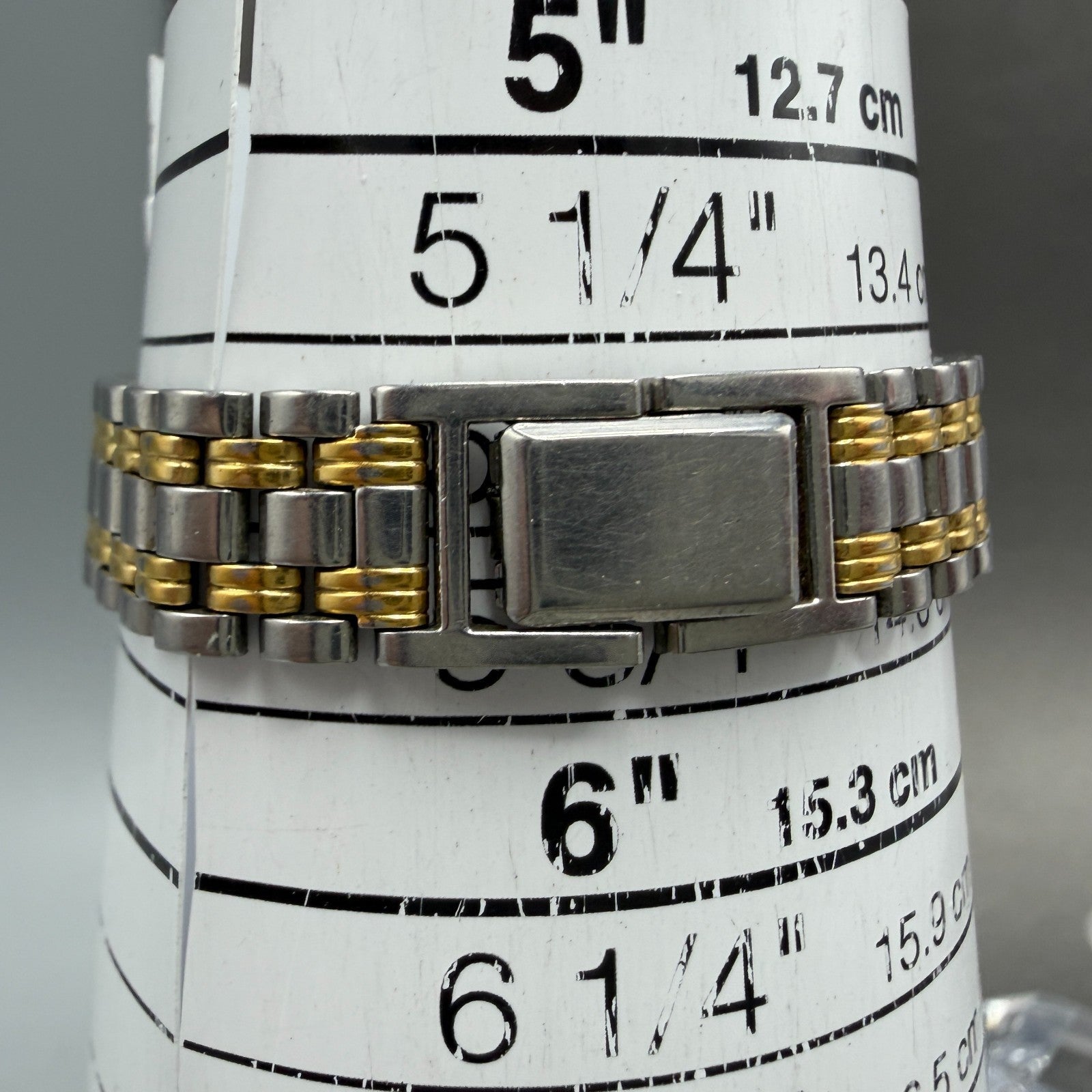 Seiko Tank Watch Women 18mm White Dial Two Tone Rectangle V401-5129 New BatteryX10