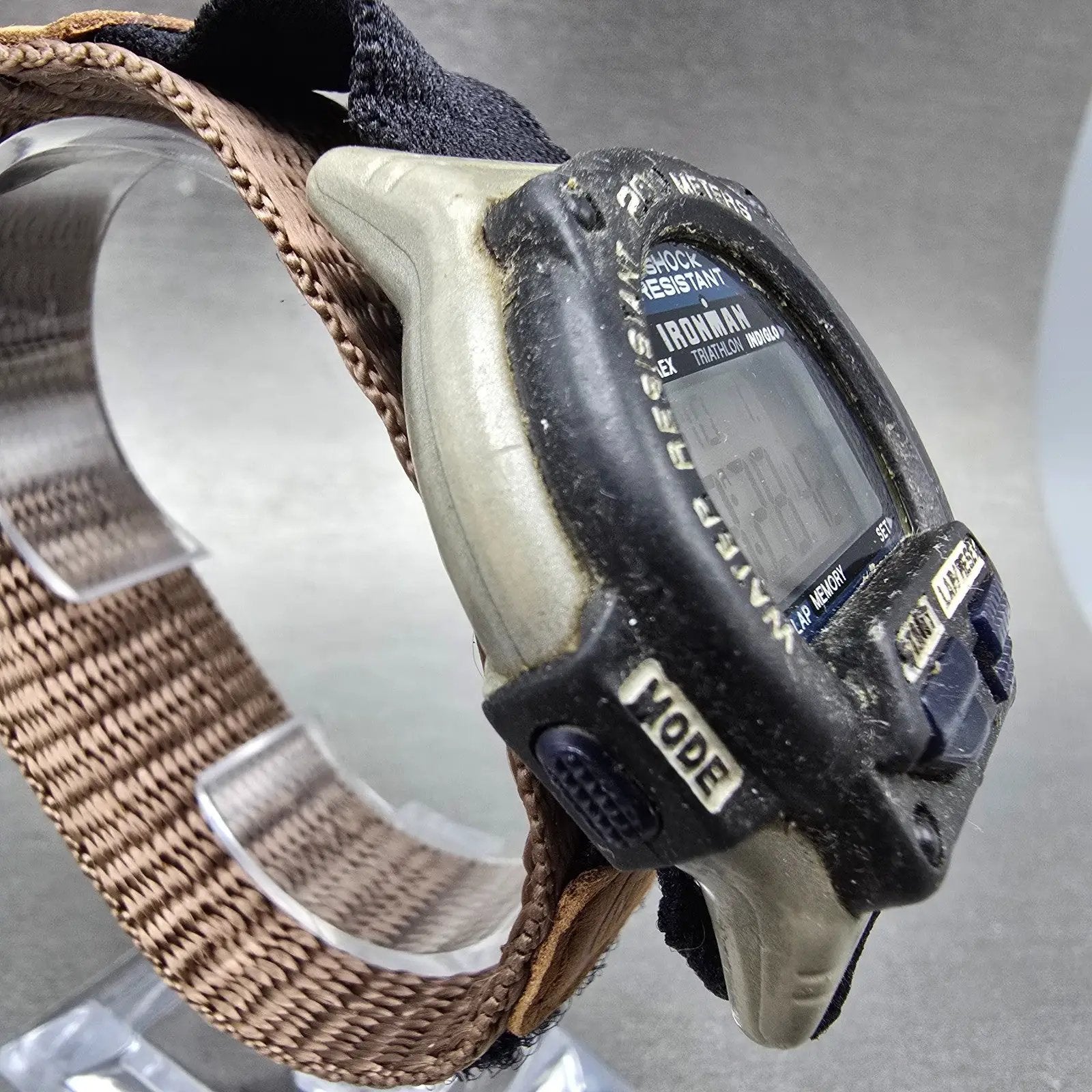 Timex Ironman Triathlon Watch Men 44mm Gray Black Alarm Chronograph New Battery3