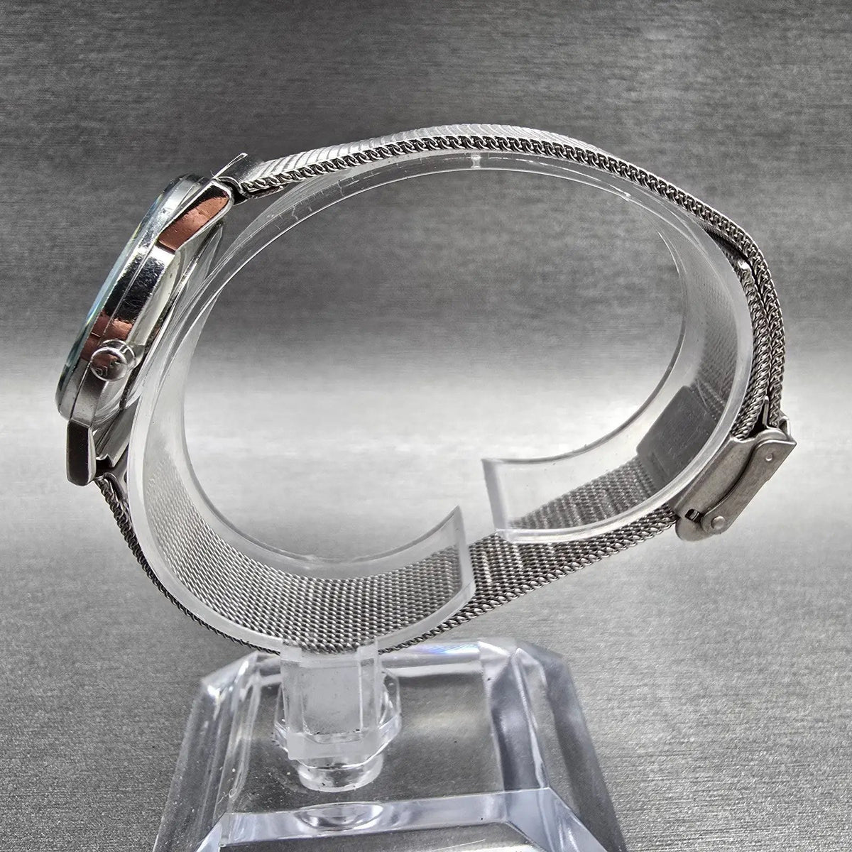 Skagen Watch Women 27mm Silver Dial Silver Tone Round Mesh Band 39SSS New Batt6
