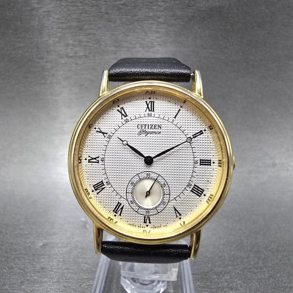 Citizen Elegance Watch Men 34mm Silver Dial Gold Small Seconds 6045-G02565 PARTS0
