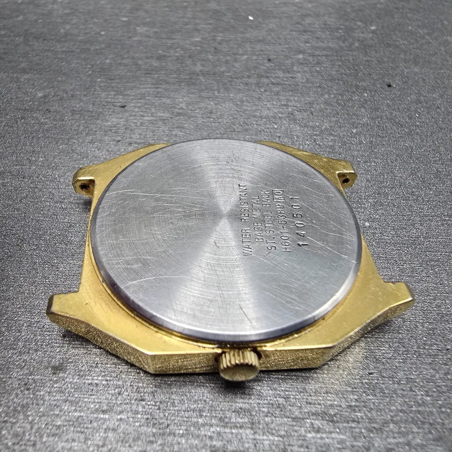 Seiko Analog Digital Watch Men 33mm Gold Dial Gold Tone Rectangle H601-5389 PART9