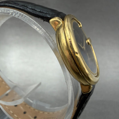Gucci 3600L Watch Women 25mm Black Dial Gold Plated Round PARTS4
