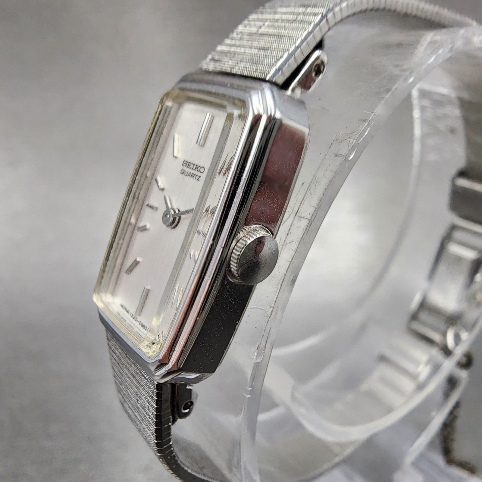 Seiko Tank Watch Women 14mm Silver Dial Silver Tone 13205779 New Battery2