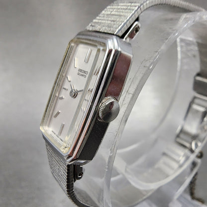 Seiko Tank Watch Women 14mm Silver Dial Silver Tone 13205779 New Battery2