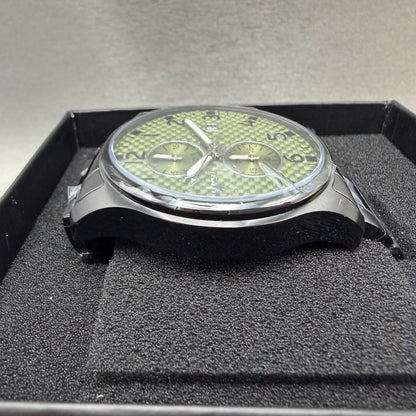 Chase Durer Chronograph Watch Men 48mm Green Carbon Dial Black Date CDW-00993