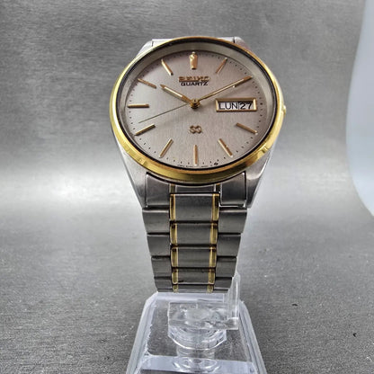 Seiko SQ Watch Men 34mm Silver Dial Two Tone Daydate 8123 PARTS NO CASE BACK7
