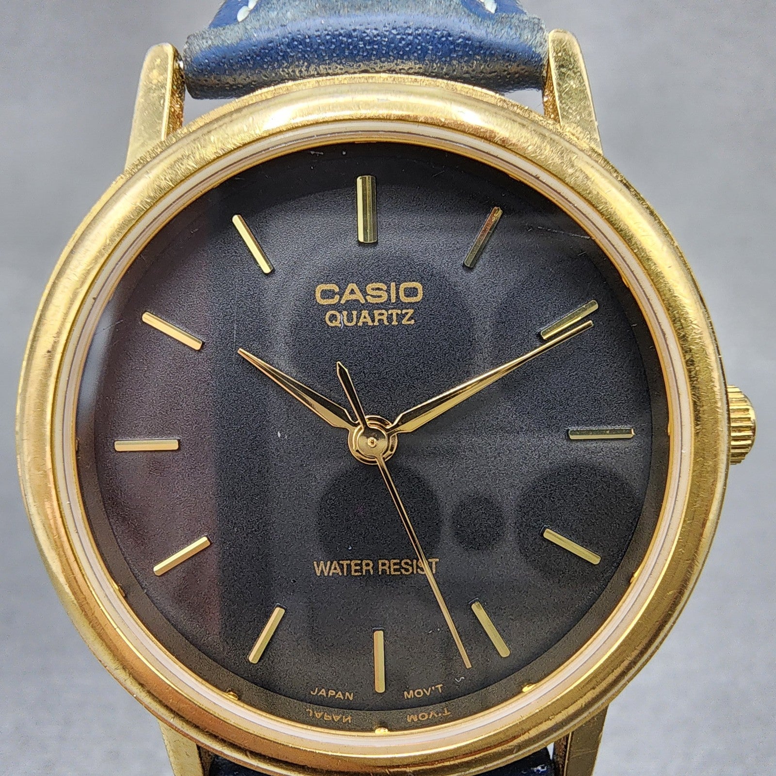 Casio MTP1095 Watch Men 33mm Black Dial Gold Tone Round New Battery1