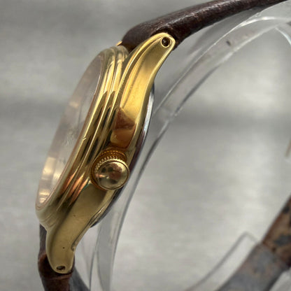 Seiko Spirit Watch Women 24mm Champagne Dial Gold Tone Round 4N21-0540 New Batt2