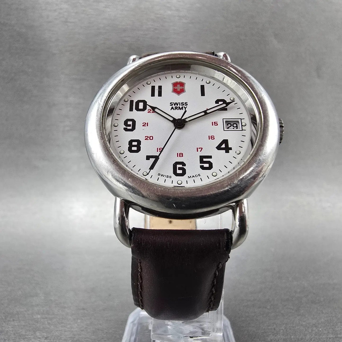 Victorinox Swiss Army Cavalry Watch Men 37mm White Dial Steel Date 24529 NewBat5