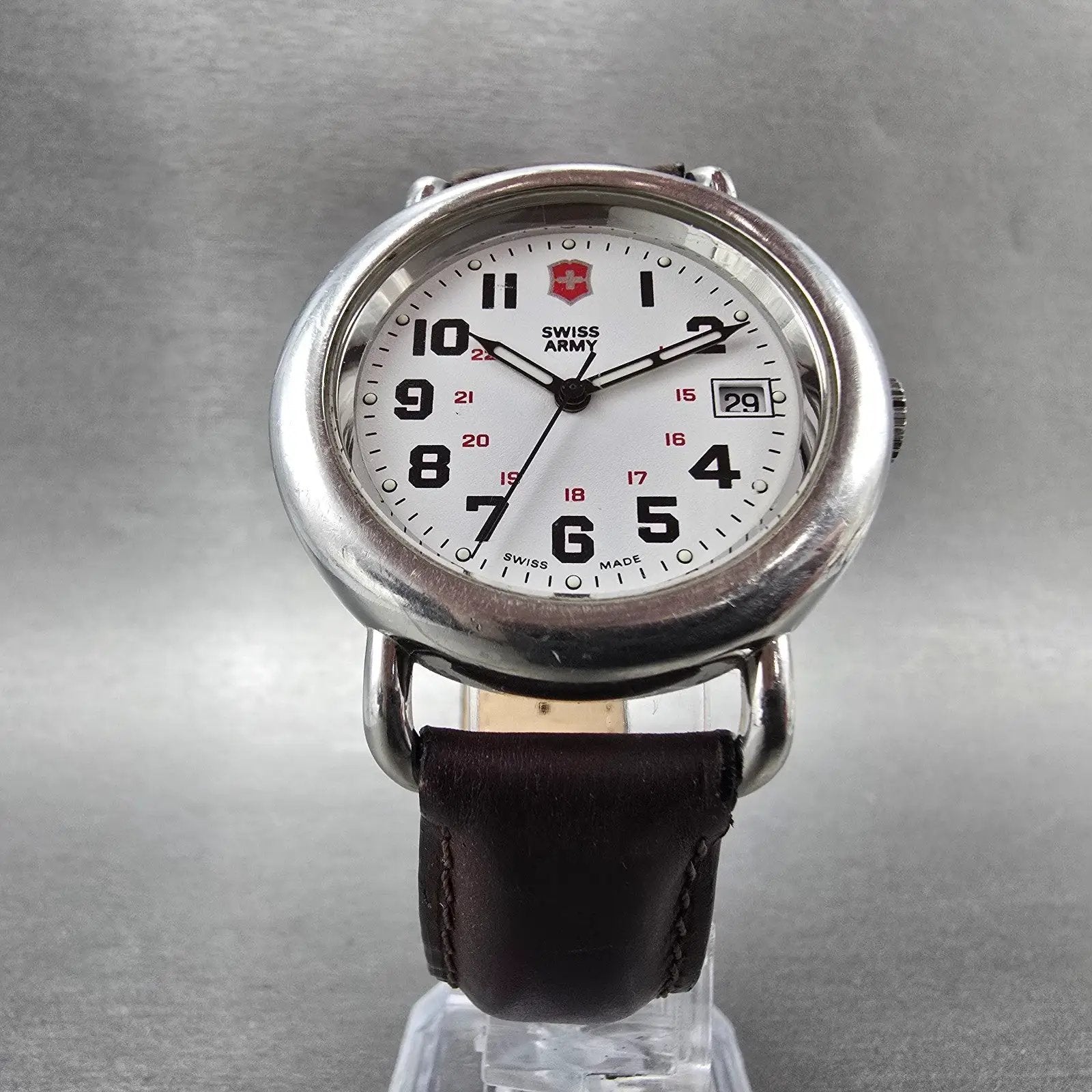 Victorinox Swiss Army Cavalry Watch Men 37mm White Dial Steel Date 24529 NewBat5