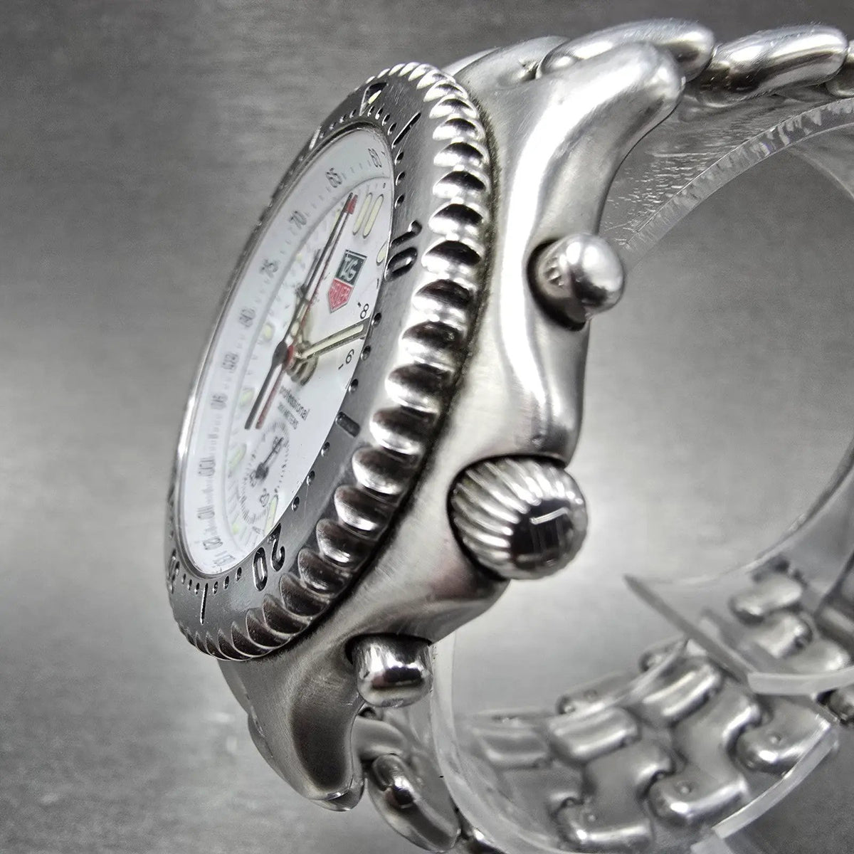 Tag Heuer Professional Chronograph Watch Men 38mm White Dial Steel Date CG11123