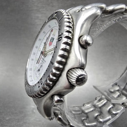 Tag Heuer Professional Chronograph Watch Men 38mm White Dial Steel Date CG11123