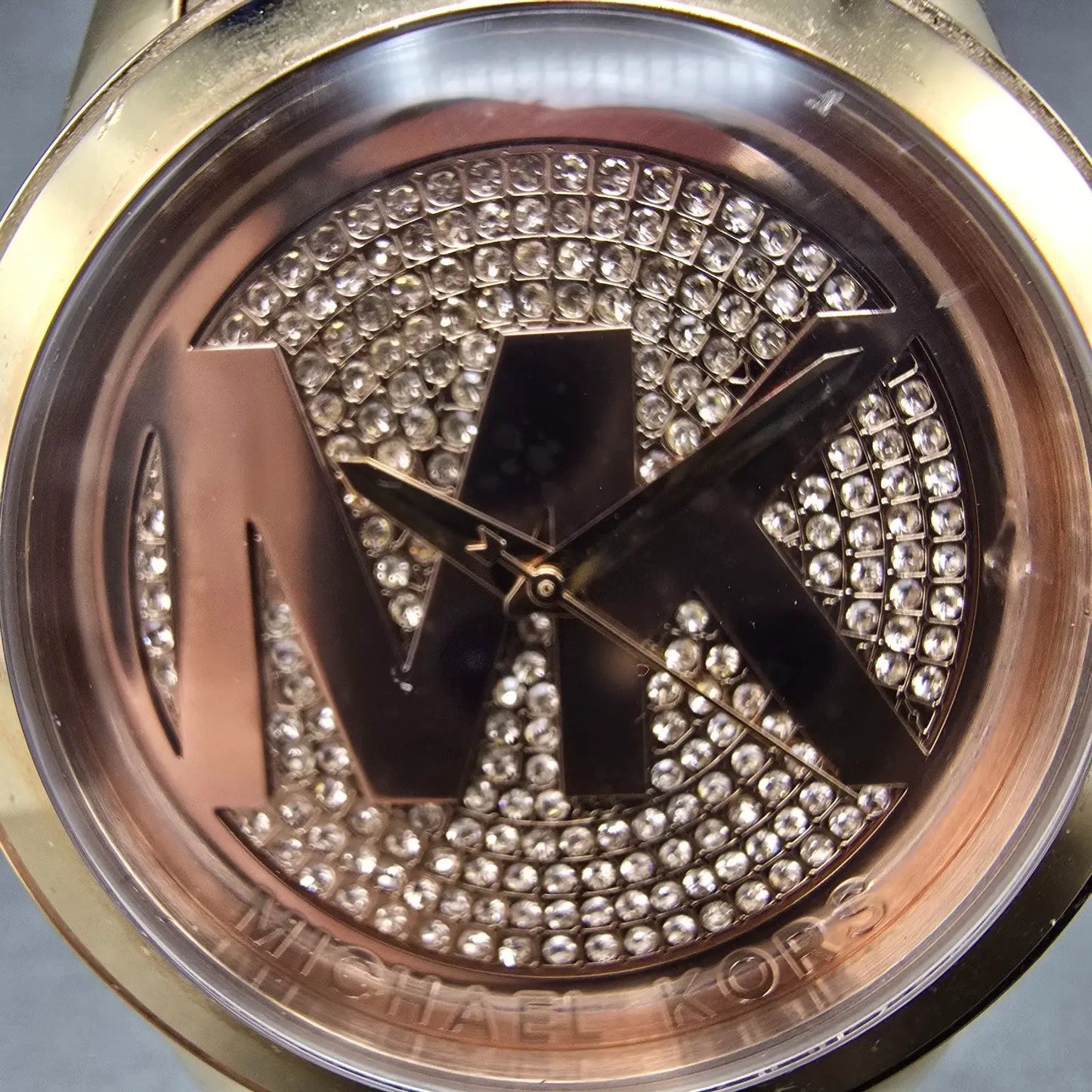 Michael Kors Runway Watch Women 45mm Pink Dial Rose Gold Tone MK-5661 NewBattery1