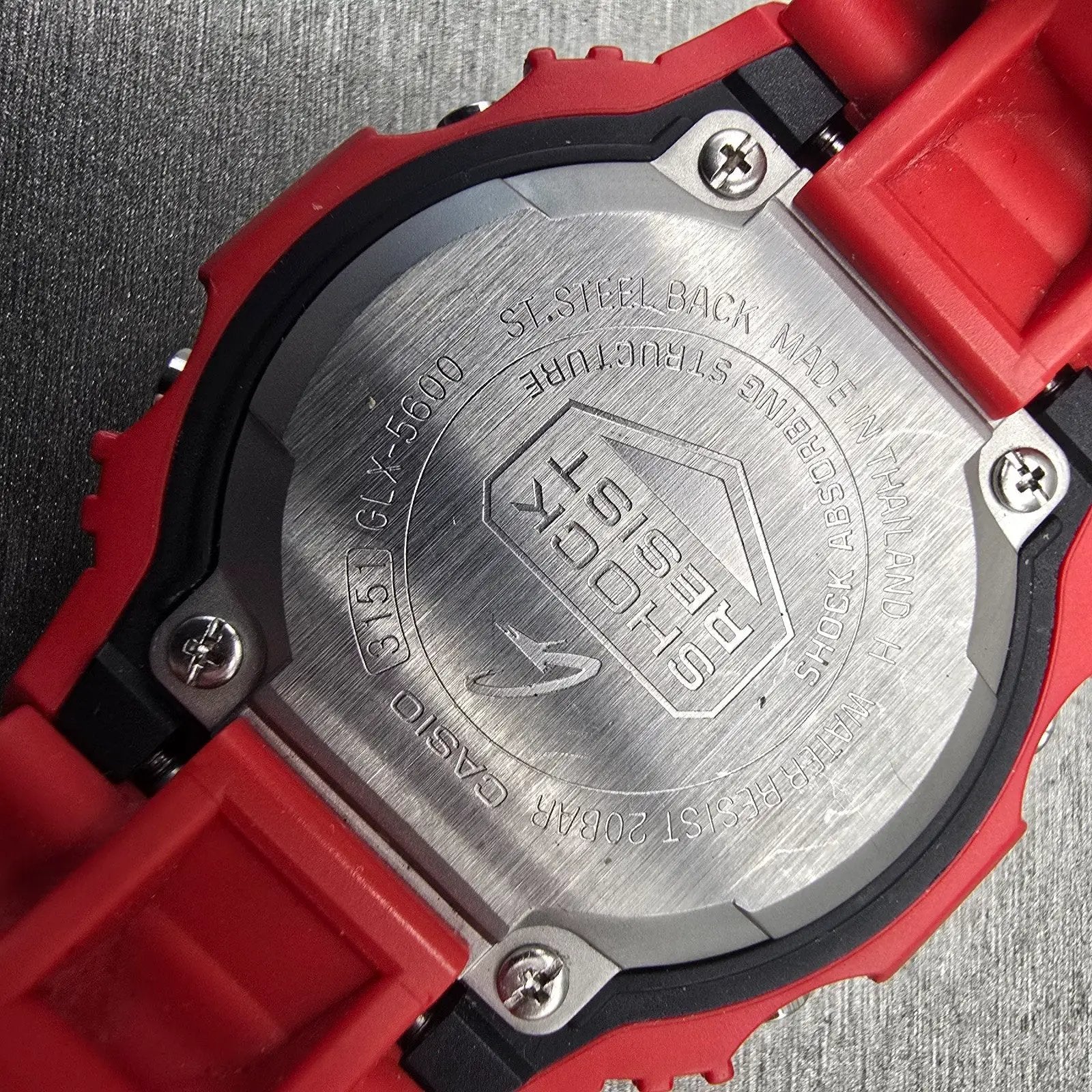 Casio G-Shock GLX-5600 Watch Men 44mm Red Alarm Chronograph G-Lide New Battery10