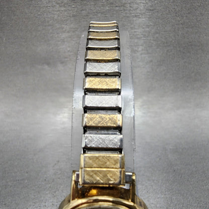 Seiko Digital Watch Women 22mm LCD White Dial Gold Tone Oval B3375050 New Batt4