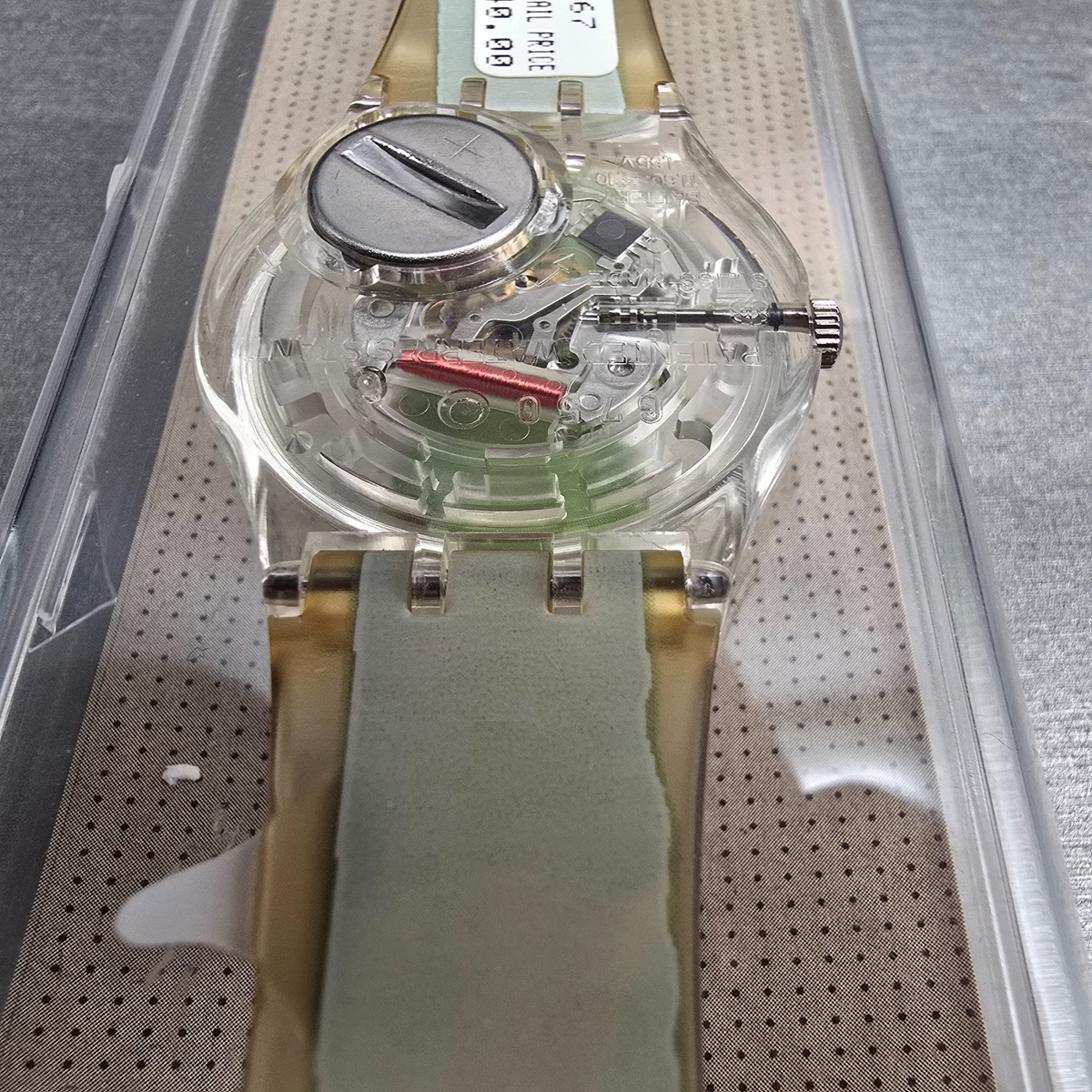 Swatch Piquant Watch Men 34mm Clear Dial Clear Case GK267 New Battery NOS14