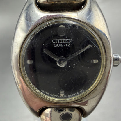 Citizen Watch Women 20mm Black Dial Silver Tone 5421-S76434 New Battery Vintage1