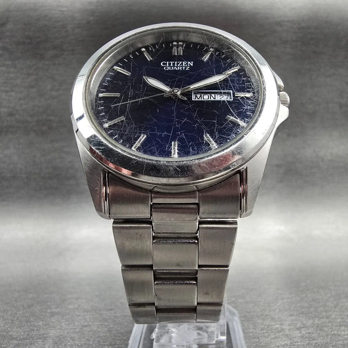 Citizen Watch Men 40mm Blue Dial Silver Tone Daydate 1102-S110319 New Battery5
